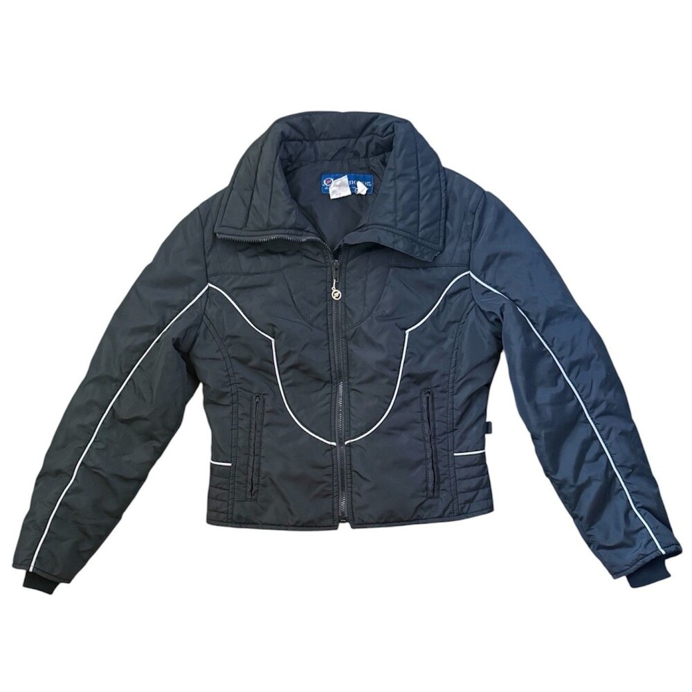 Obermeyer Tamra Black Zip Up Nylon Ski Jacket Vintage Womens Sz Large 14